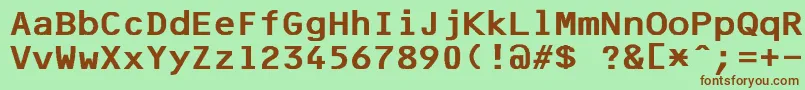 F25BankPrinter Font – Brown Fonts on Green Background