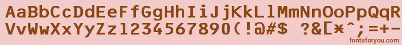 F25BankPrinter Font – Brown Fonts on Pink Background
