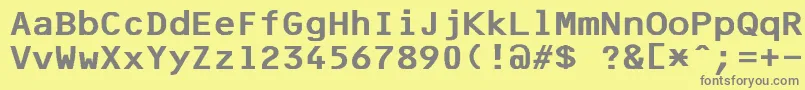 F25BankPrinter Font – Gray Fonts on Yellow Background