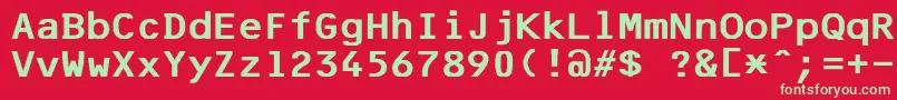 F25BankPrinter Font – Green Fonts on Red Background