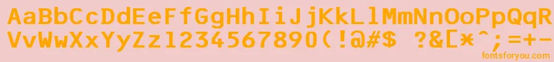 F25BankPrinter Font – Orange Fonts on Pink Background