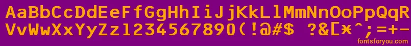 F25BankPrinter Font – Orange Fonts on Purple Background
