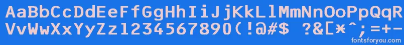 F25BankPrinter Font – Pink Fonts on Blue Background