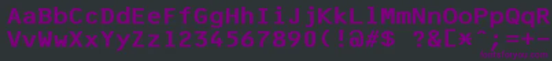 F25BankPrinter Font – Purple Fonts on Black Background