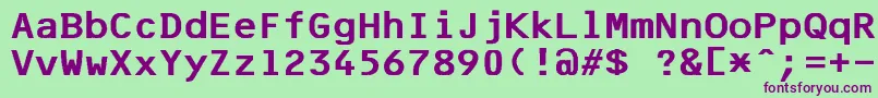 F25BankPrinter Font – Purple Fonts on Green Background