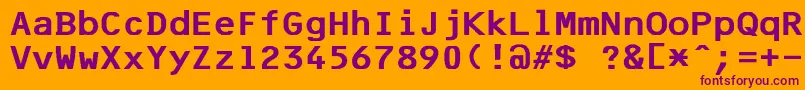F25BankPrinter Font – Purple Fonts on Orange Background