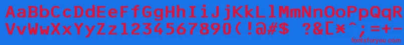 F25BankPrinter Font – Red Fonts on Blue Background