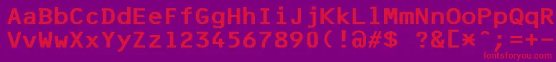 F25BankPrinter Font – Red Fonts on Purple Background