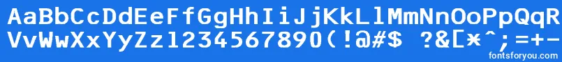 F25BankPrinter-Schriftart – Weiße Schriften auf blauem Hintergrund