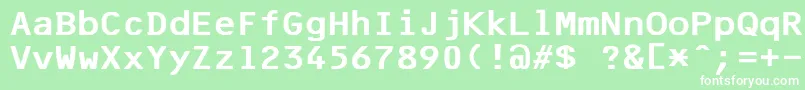 F25BankPrinter Font – White Fonts on Green Background