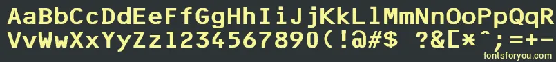 F25BankPrinter Font – Yellow Fonts on Black Background