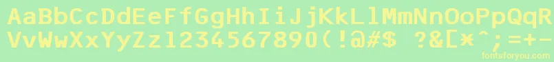 F25BankPrinter Font – Yellow Fonts on Green Background