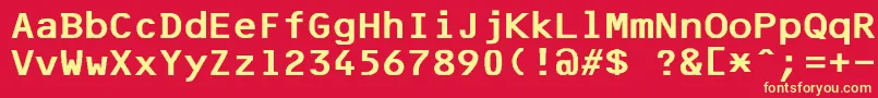 F25BankPrinter Font – Yellow Fonts on Red Background