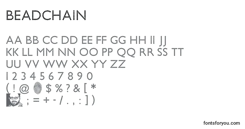 Шрифт BeadChain – алфавит, цифры, специальные символы