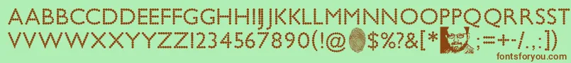 BeadChain Font – Brown Fonts on Green Background