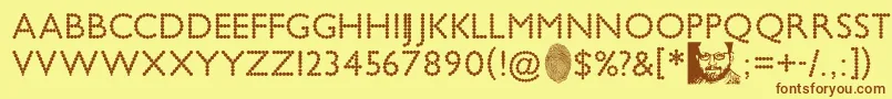 BeadChain-fontti – ruskeat fontit keltaisella taustalla