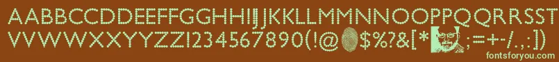 BeadChain Font – Green Fonts on Brown Background