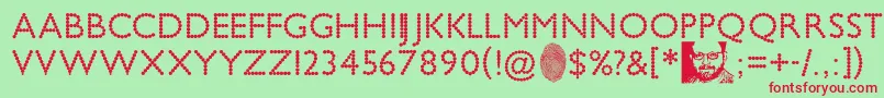 BeadChain Font – Red Fonts on Green Background