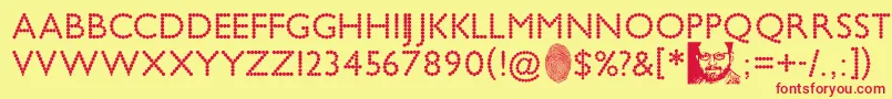 BeadChain Font – Red Fonts on Yellow Background