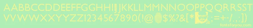 BeadChain Font – Yellow Fonts on Green Background