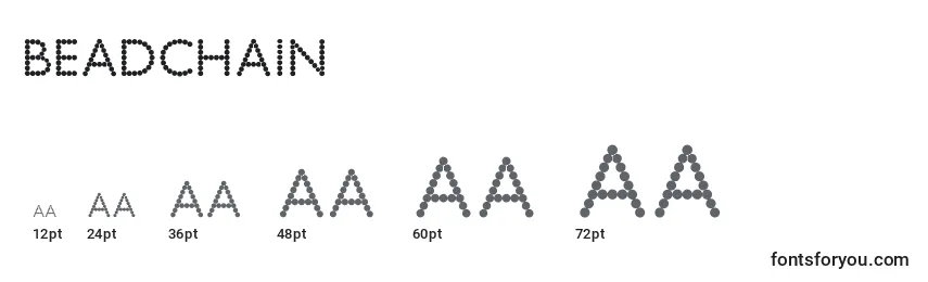 Размеры шрифта BeadChain