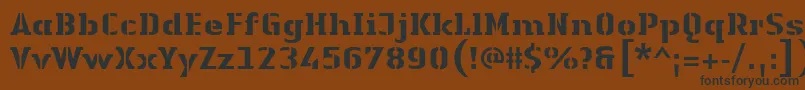 LinotypeAuthenticStencilHeavy Font – Black Fonts on Brown Background