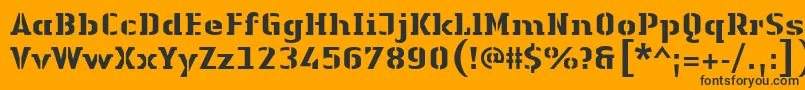 LinotypeAuthenticStencilHeavy Font – Black Fonts on Orange Background