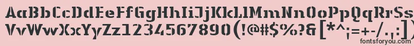 LinotypeAuthenticStencilHeavy Font – Black Fonts on Pink Background