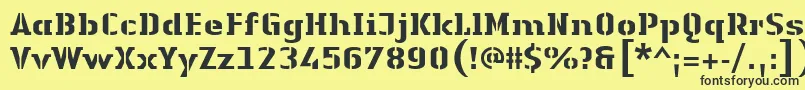 Czcionka LinotypeAuthenticStencilHeavy – czarne czcionki na żółtym tle