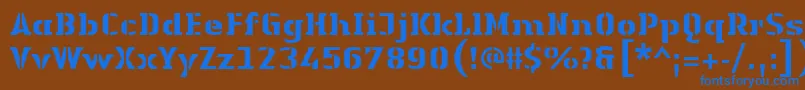 LinotypeAuthenticStencilHeavy Font – Blue Fonts on Brown Background