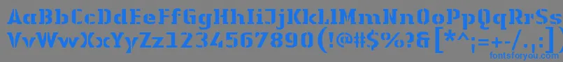 Czcionka LinotypeAuthenticStencilHeavy – niebieskie czcionki na szarym tle