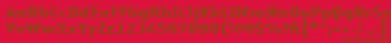 LinotypeAuthenticStencilHeavy Font – Brown Fonts on Red Background