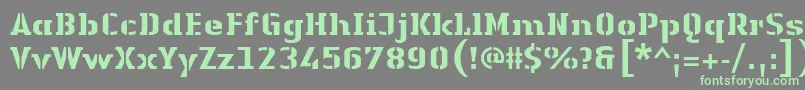LinotypeAuthenticStencilHeavy Font – Green Fonts on Gray Background