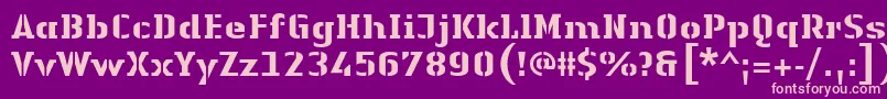 LinotypeAuthenticStencilHeavy Font – Pink Fonts on Purple Background