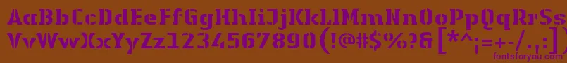 LinotypeAuthenticStencilHeavy Font – Purple Fonts on Brown Background