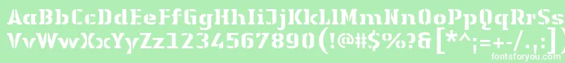 LinotypeAuthenticStencilHeavy Font – White Fonts on Green Background