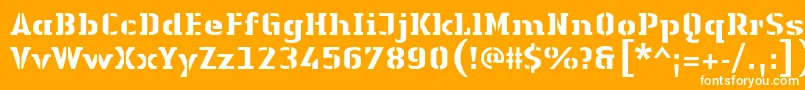 LinotypeAuthenticStencilHeavy Font – White Fonts on Orange Background