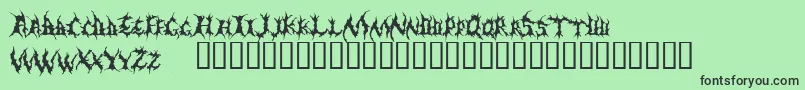 フォントDemed – 緑の背景に黒い文字