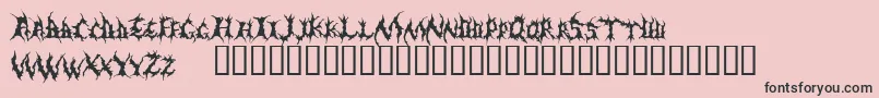 Demed-fontti – mustat fontit vaaleanpunaisella taustalla