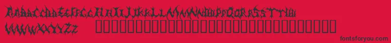 Demed Font – Black Fonts on Red Background