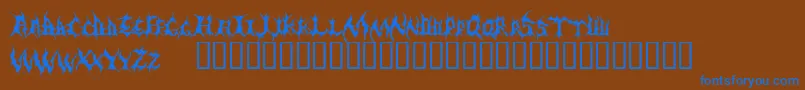 Demed Font – Blue Fonts on Brown Background