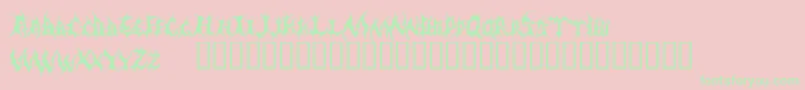 フォントDemed – ピンクの背景に緑の文字