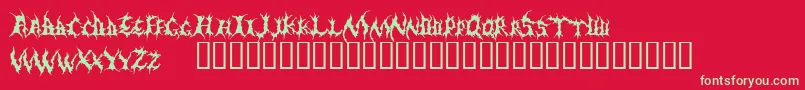 フォントDemed – 赤い背景に緑の文字