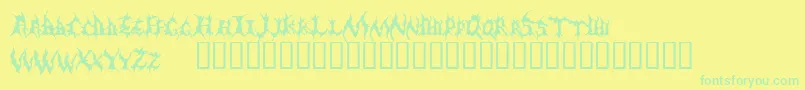 フォントDemed – 黄色い背景に緑の文字