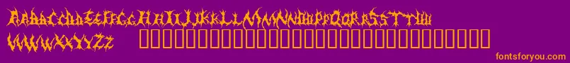 Demed-fontti – oranssit fontit violetilla taustalla