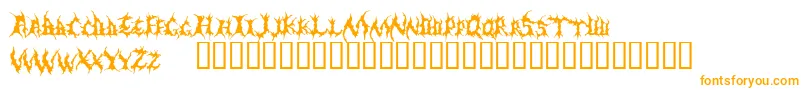 Demed-Schriftart – Orangefarbene Schriften auf weißem Hintergrund