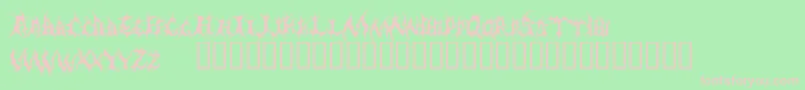 フォントDemed – 緑の背景にピンクのフォント