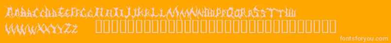 Demed-fontti – vaaleanpunaiset fontit oranssilla taustalla