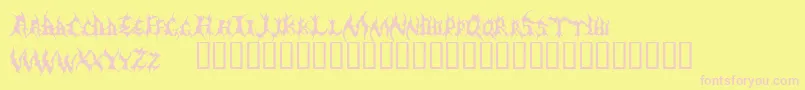 Demed Font – Pink Fonts on Yellow Background