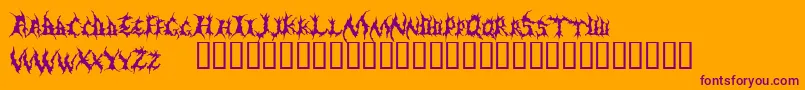 Demed-Schriftart – Violette Schriften auf orangefarbenem Hintergrund